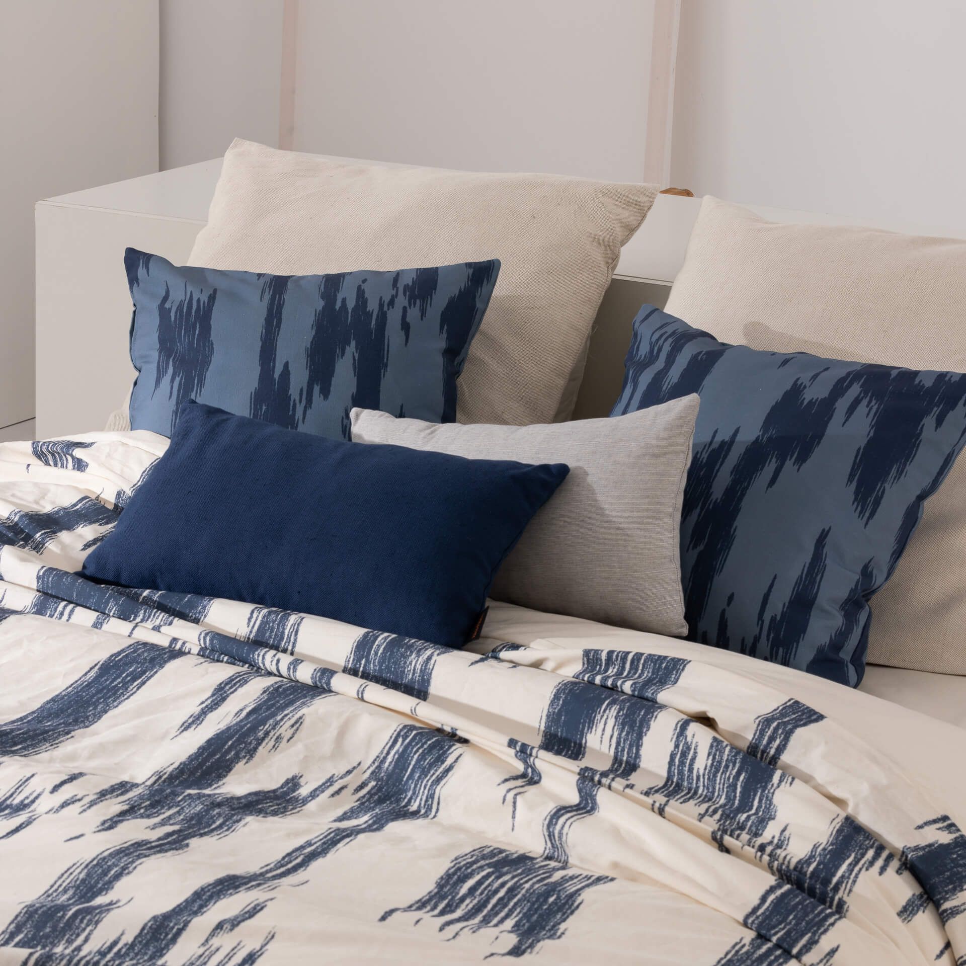 Housse de couette en 100% coton 157 fils Mahón Bleu Marine