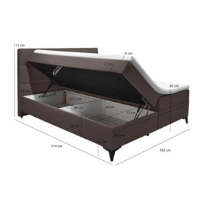 Lit boxspring 160x200 avec coffre - TRESSERVE