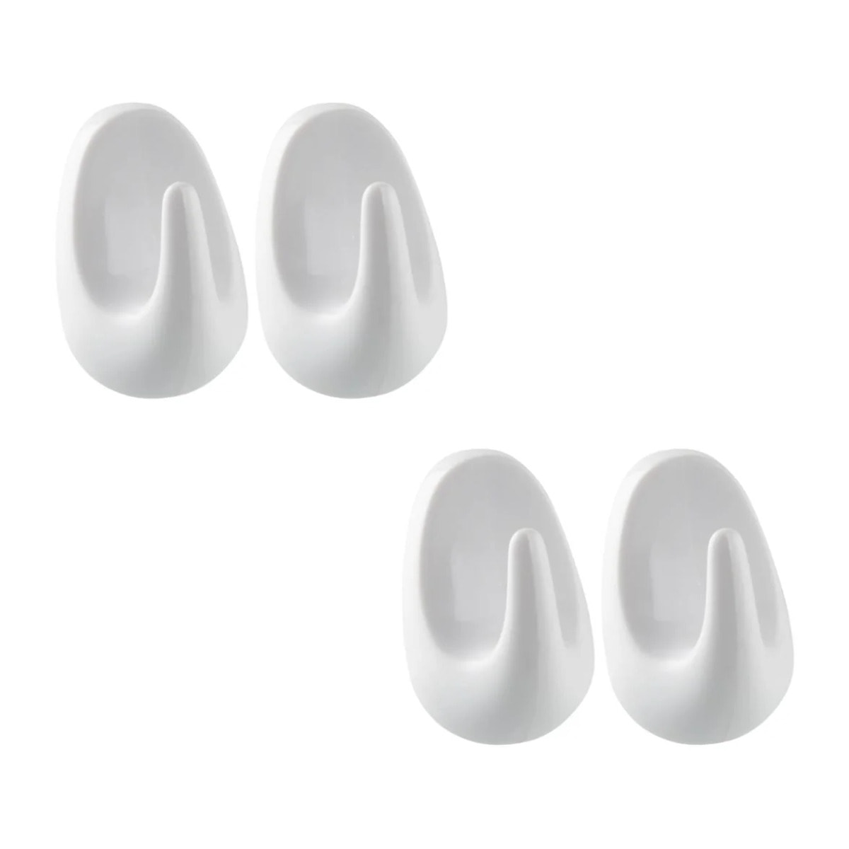 Crochets adhésifs en plastique lot de 4, dimensions 5 cm résistants et pratiques pour tous vos besoins Fackelmann Tecno