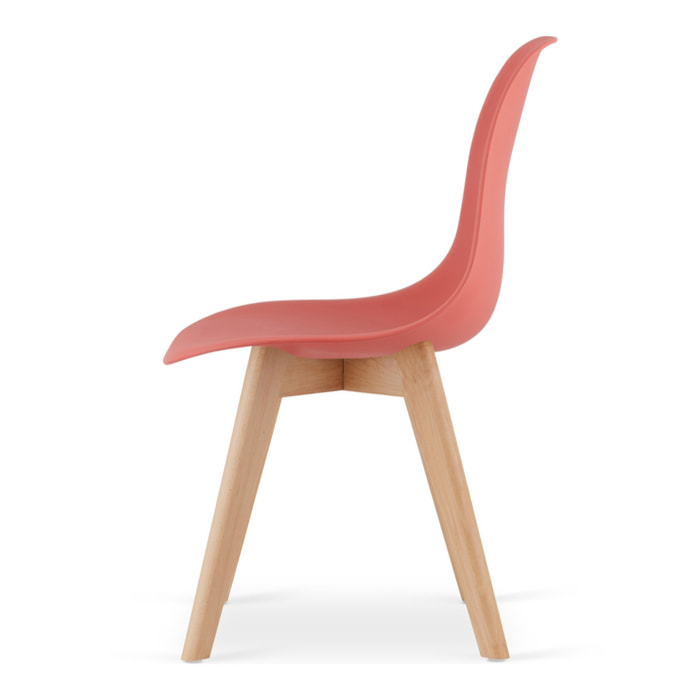Set di 2 sedie Kito color cinabro con gambe in faggio