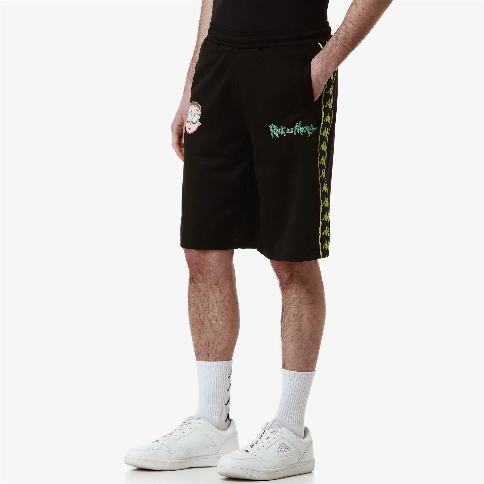Kappa - Pantaloni Corti Uomo Nero - 222 Banda Myo Warner Bros