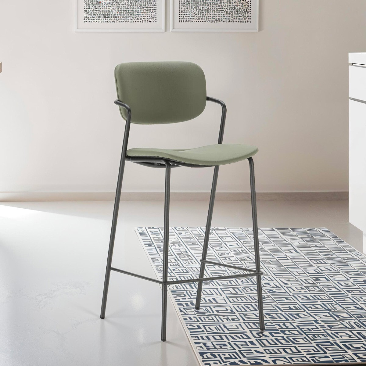 Lot de 2 tabourets en simili - SKANDI