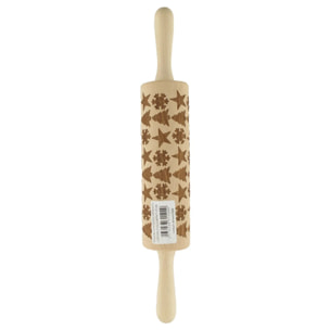 Rouleau à pâtisserie en bois motif noël 39 cm Fackelmann Noël