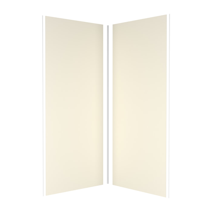 Pack 2 Panneaux muraux Ivoire 90x210cm avec Profilés Chrome - WALL'IT