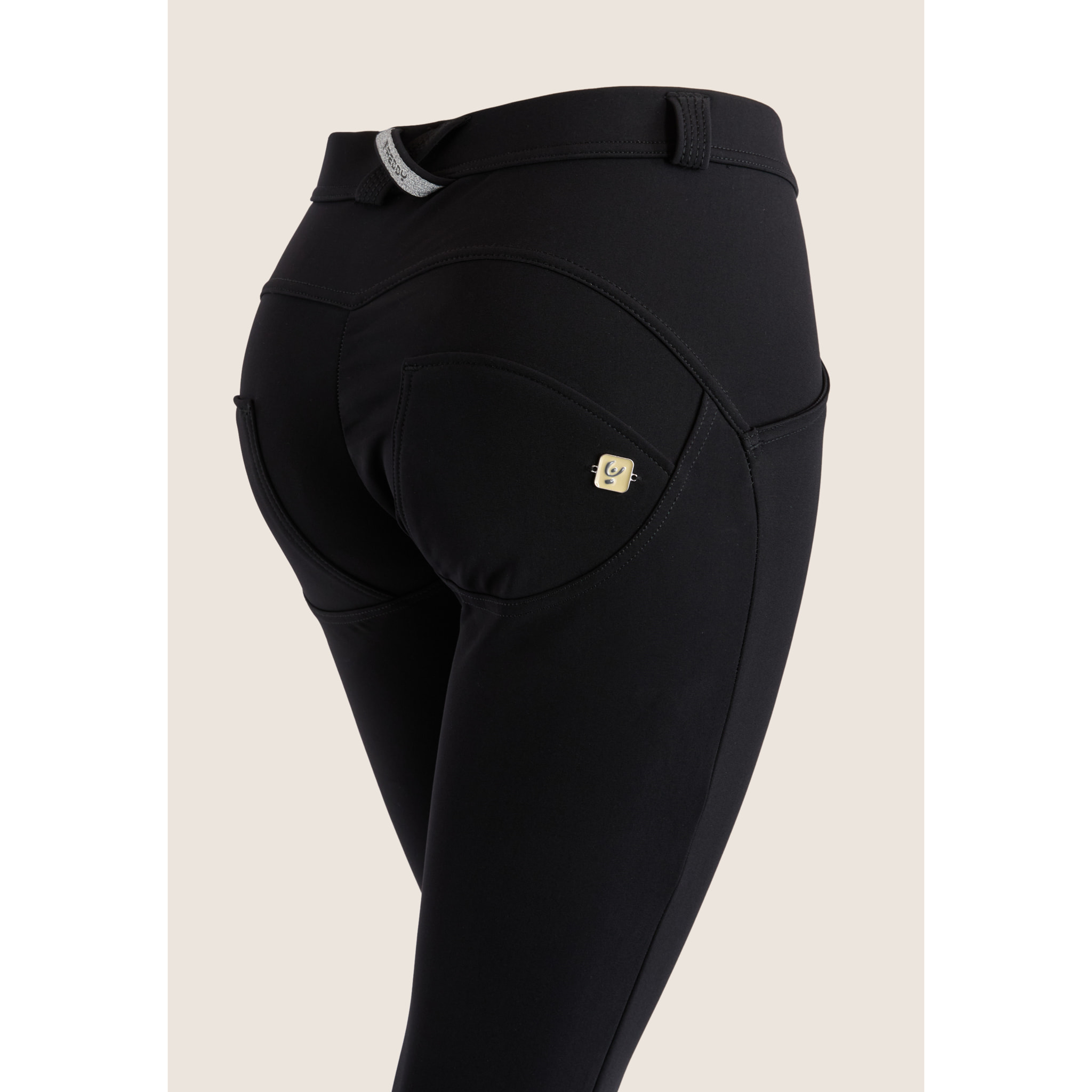 Pantaloni push up WR.UP® skinny jersey garzato vita regular