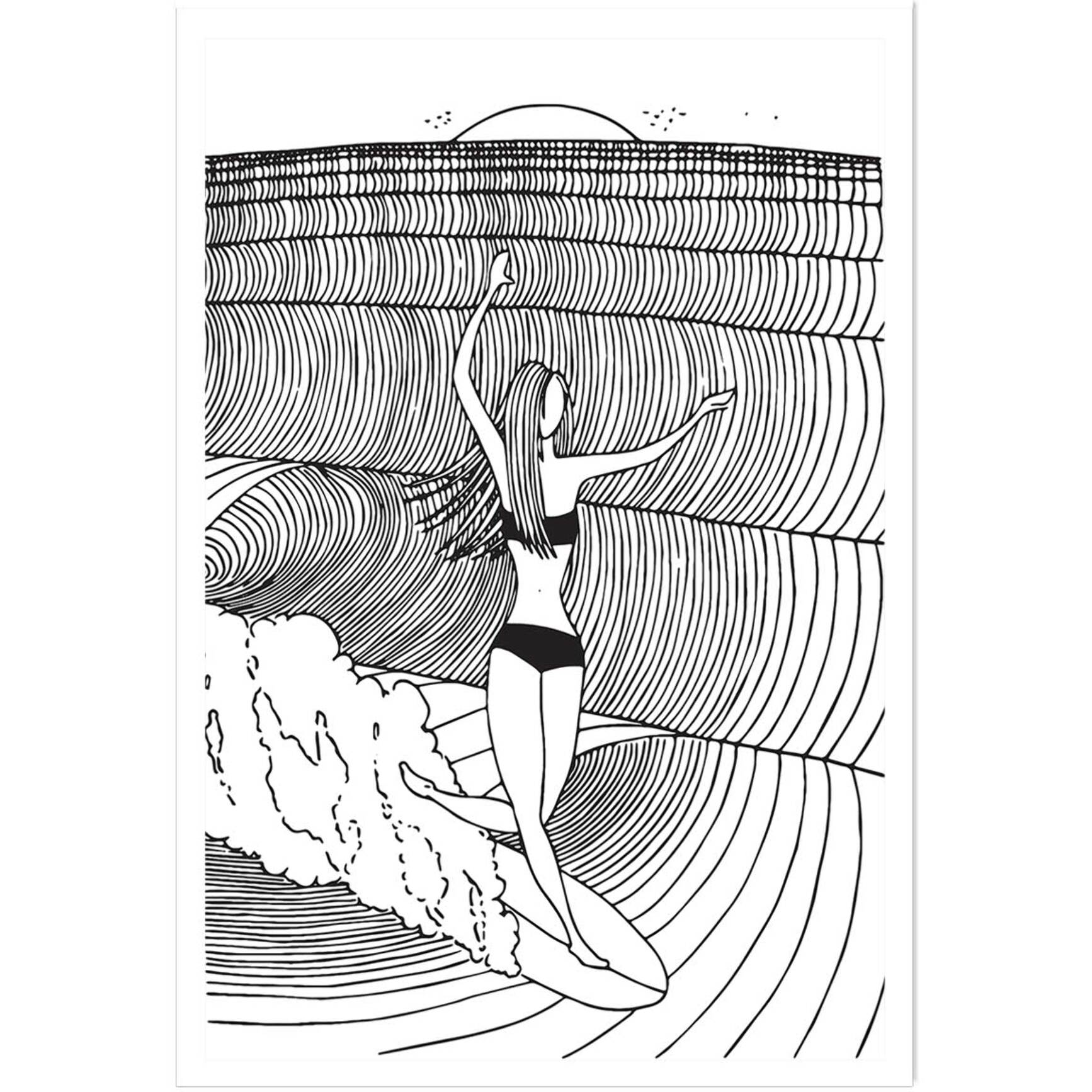 Poster surfeuse nose-riding Affiche seule