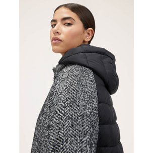 Motivi - Plumífero bimaterial con capucha - Negro