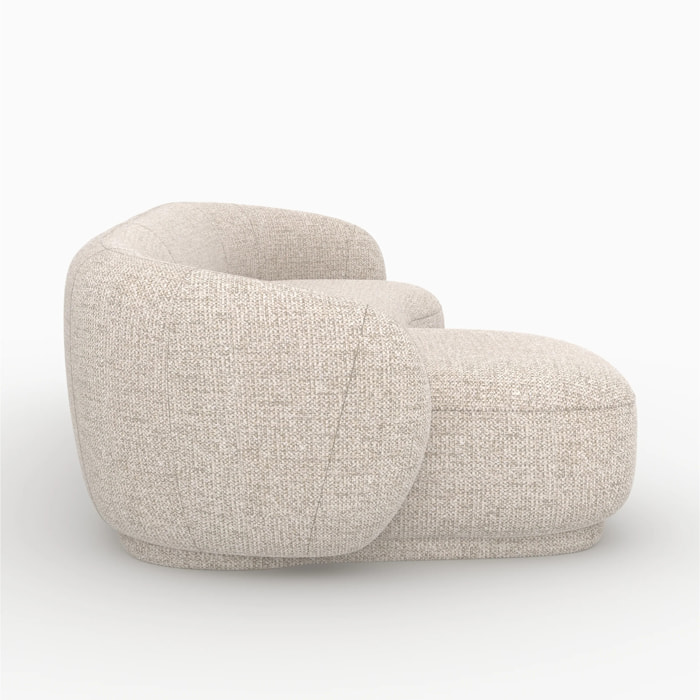 Canapé d'angle modulable 4 places en tissu beige chiné - Nova
