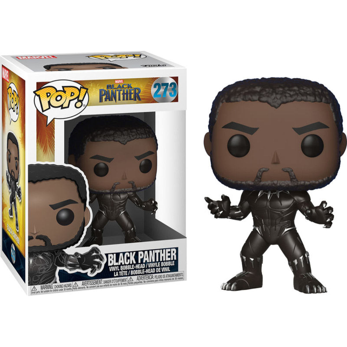 Marvel Funko Vinile Pop Figura Black Panther 9 cm