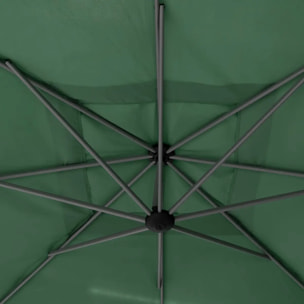 Parasol déporté carré Manoa Vert olive