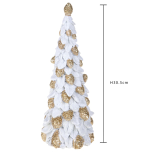 Albero artificiale con mini Pigne - Pezzi 1 - Colore Bianco - 12,5x30,5Hx12,5cm - Bianchi Dino