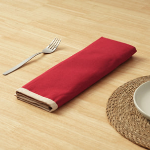 Lot de 2 Serviettes jacquard rÃ©versible ROUGE UNI 45x45 cm