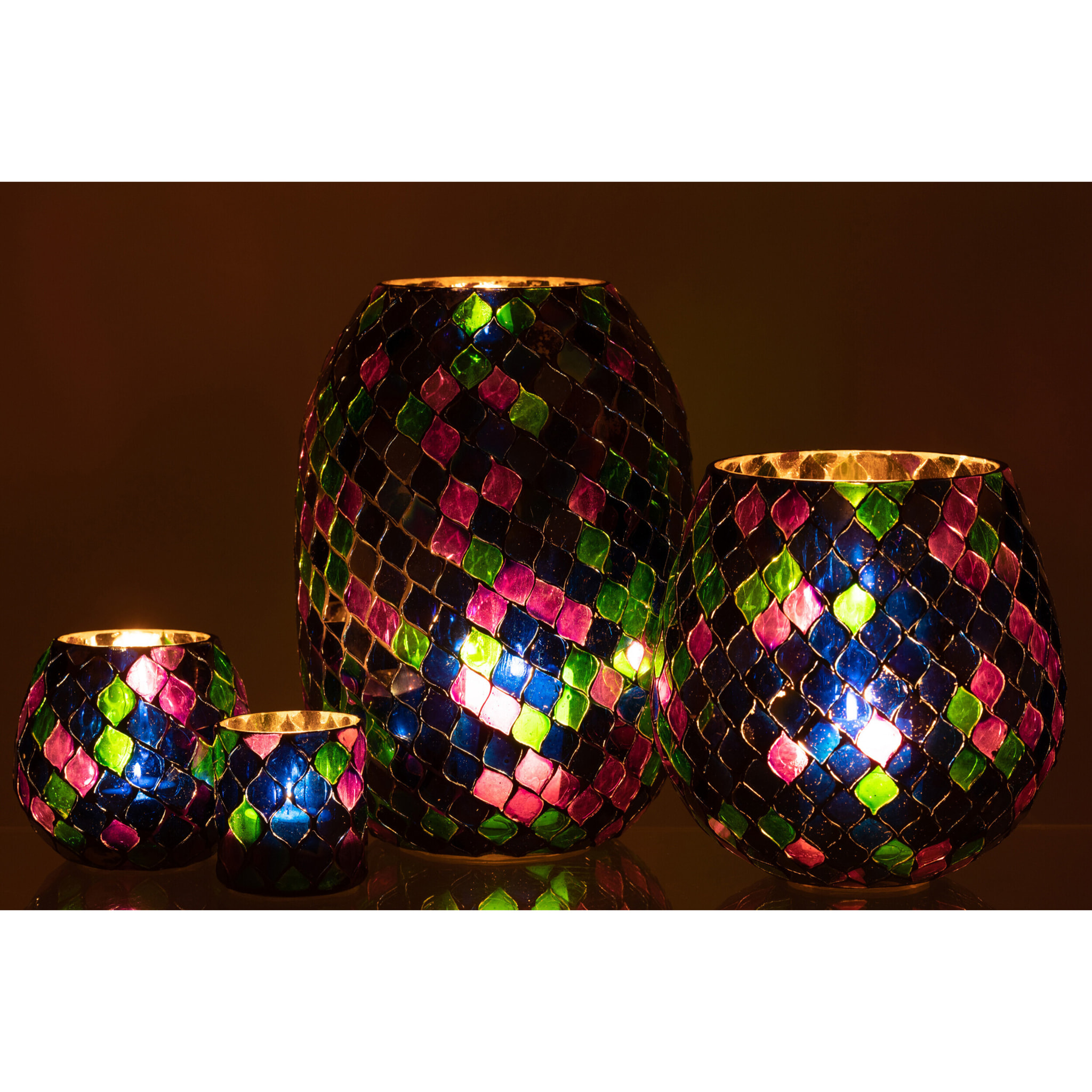 J-Line photophore Mosaïque - verre - mauve - extra large