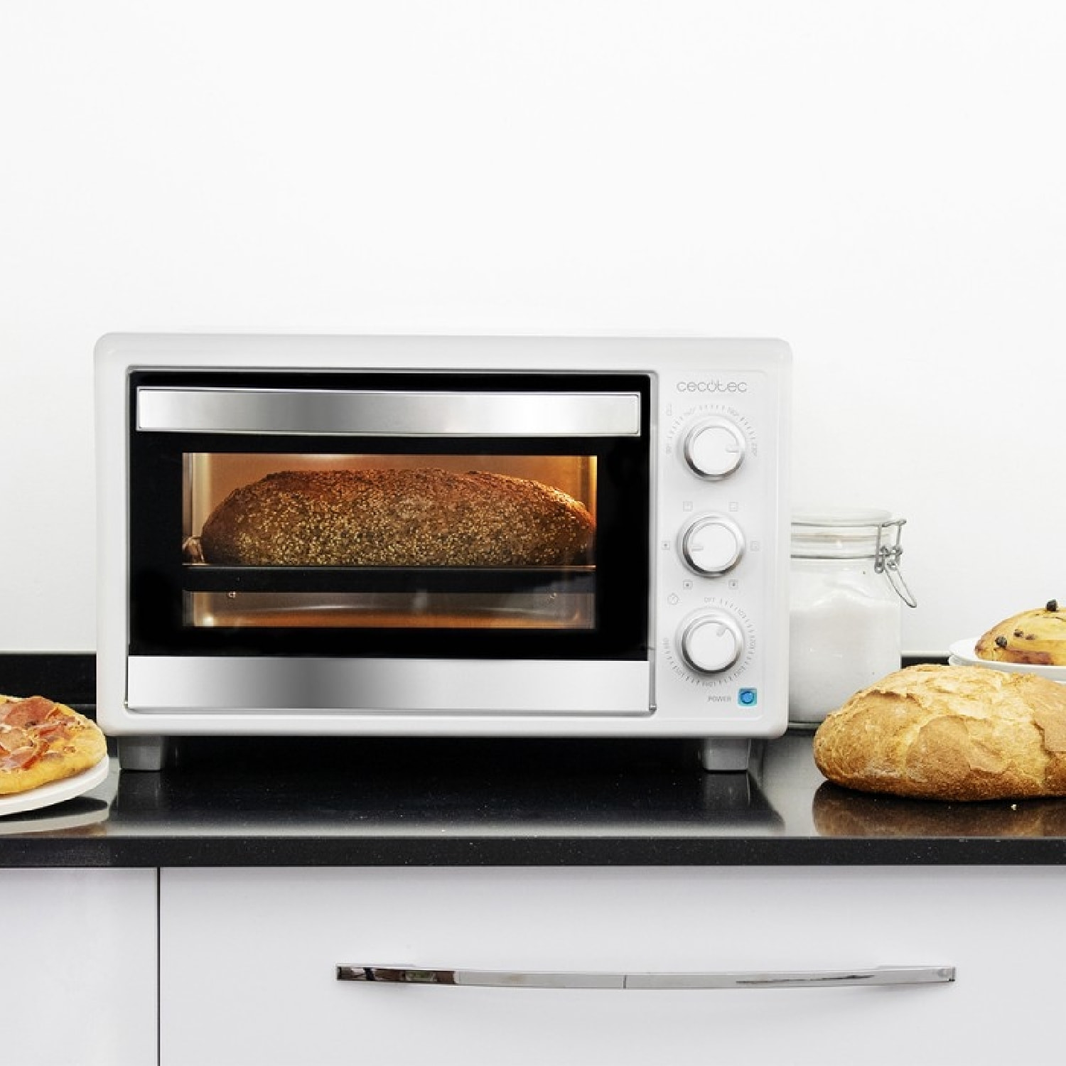 Cecotec Horno de sobremesa Bake&Toast 2600 White 4Pizza 26 L 15500 W Incluye pie