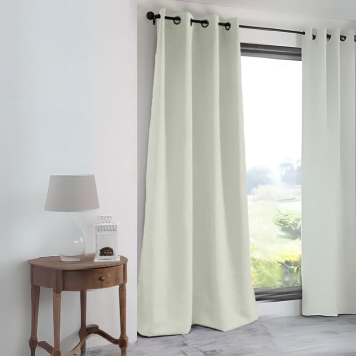 Rideau occultant uni 210gr/m2 - Ecru