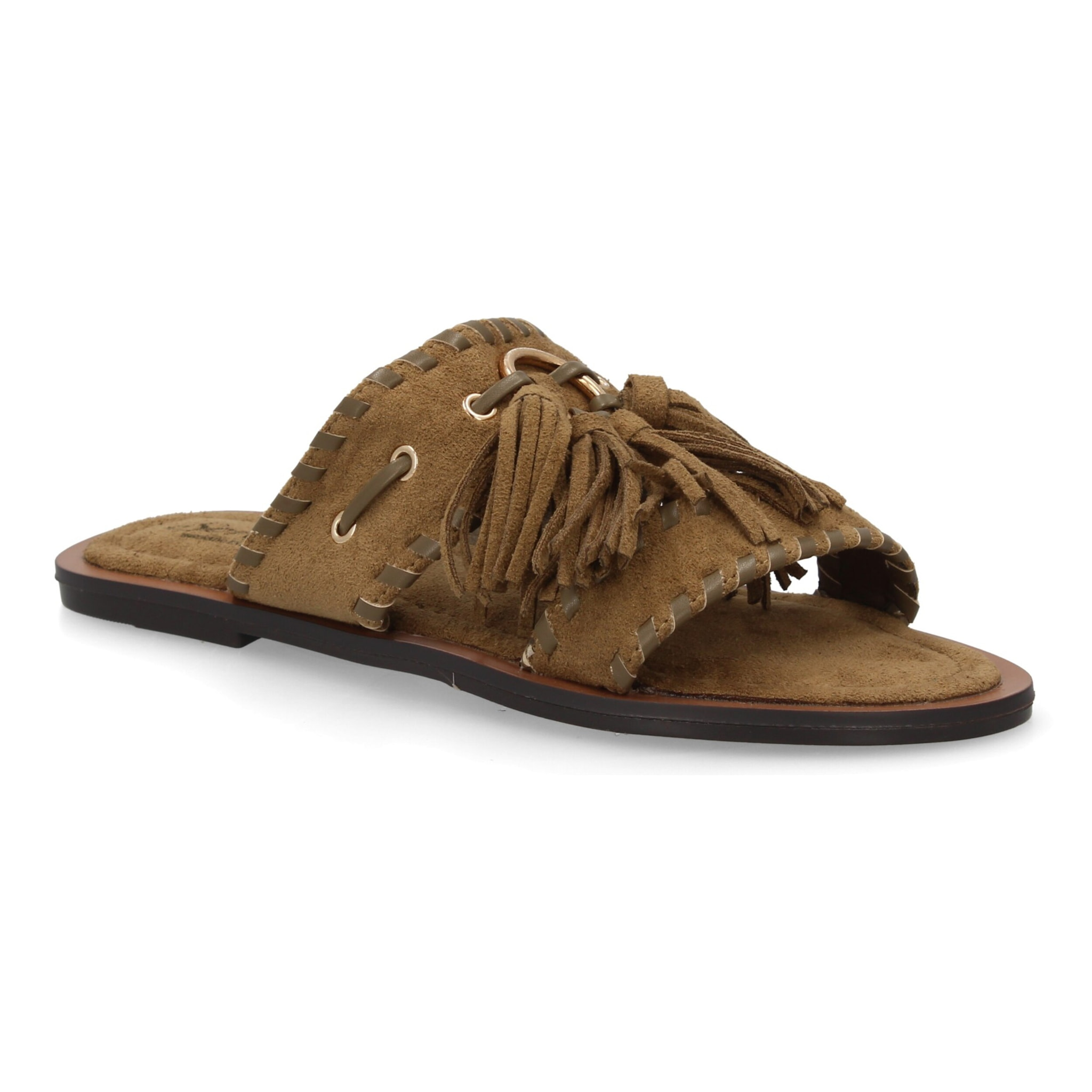 Sandalia pala mujer estilo boho con flecos