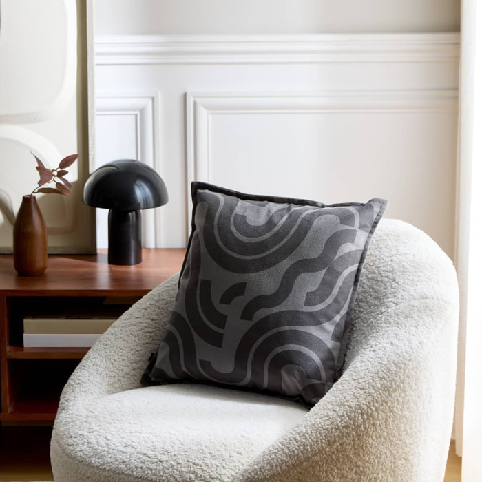 Coussin Lilou carré 45x45cm gris