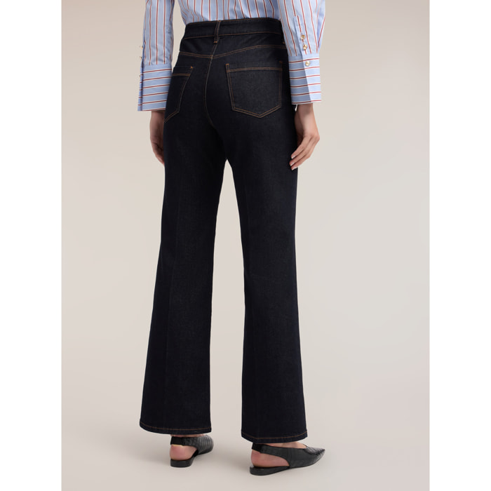 Motivi - Jeans regular straight fit con piega sartoriale - Blu