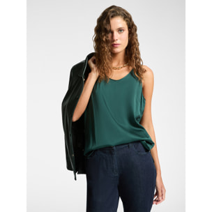 Elena Mirò - Top de raso - Verde