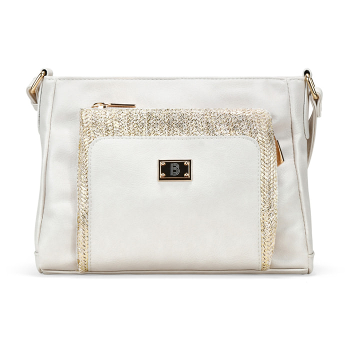 Bolso bandolera beige con cremallera