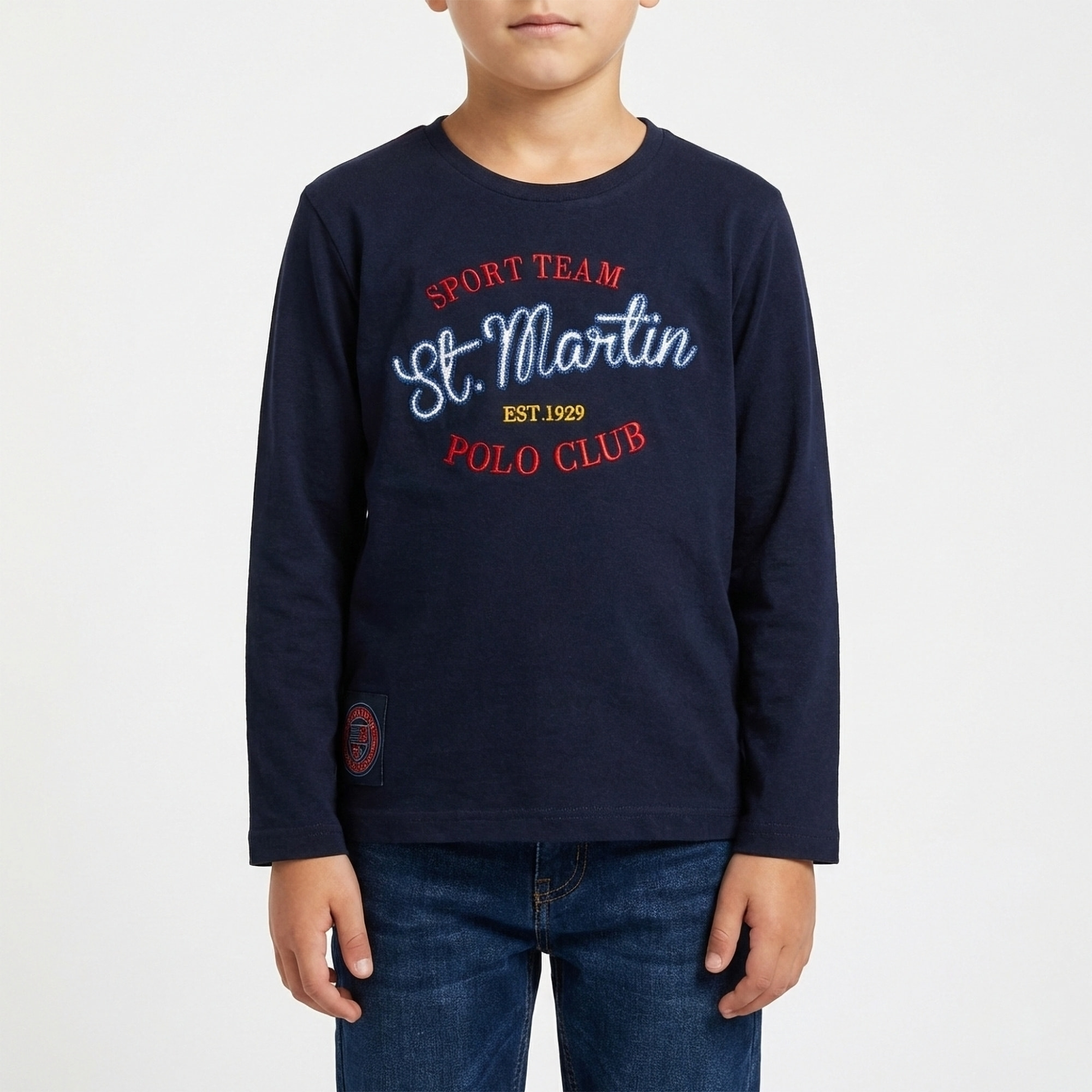 T-shirt maniche lunghe con ricamo logo