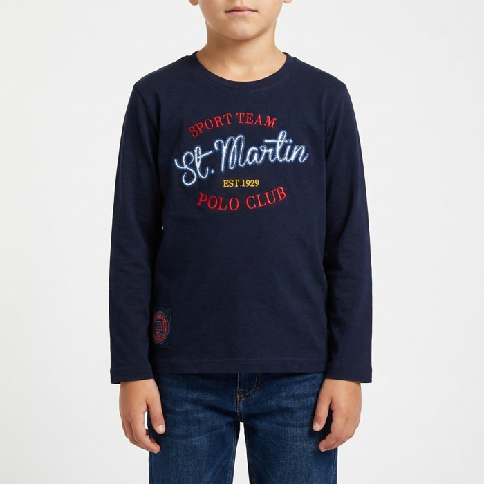 T-shirt maniche lunghe con ricamo logo