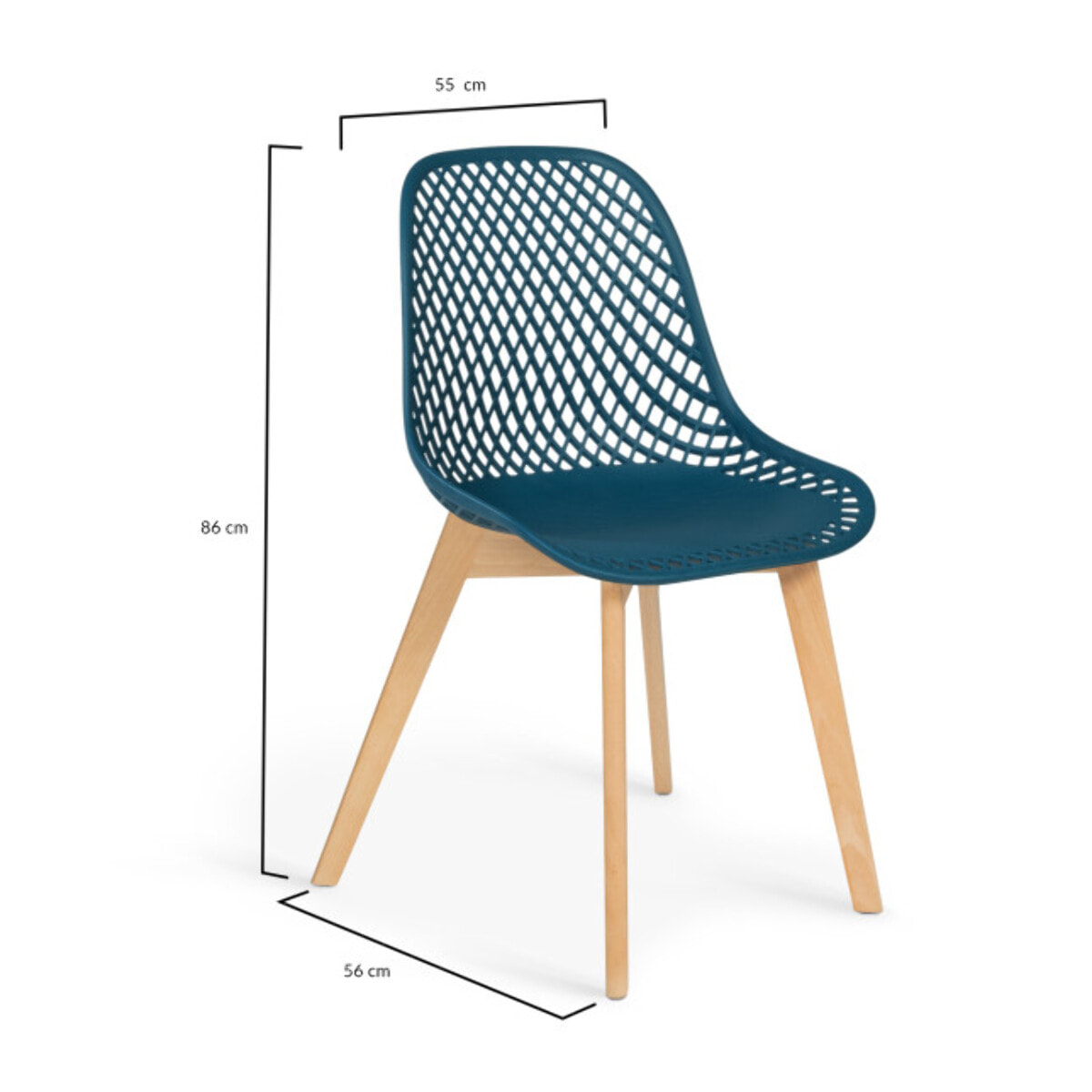 Chaises Maëlle assise ajourée et pieds bois