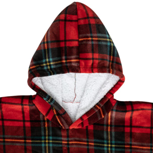 Plaid "Hoodie" 85x118cm rouge imprimé tartan