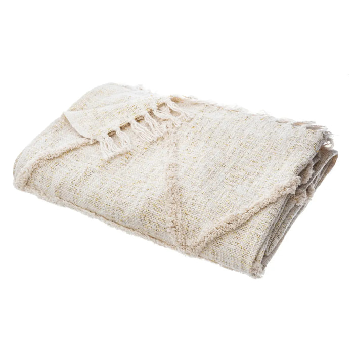 Jeté de lit "Shine" coton beige 130x180cm