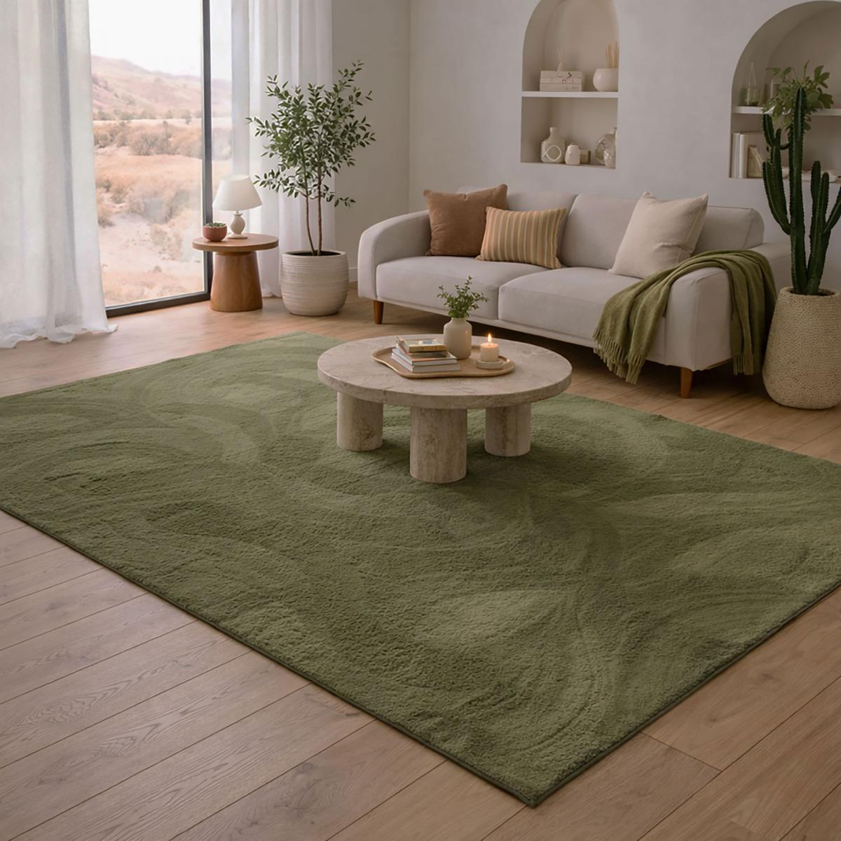 Tapis salon ultra doux, uni et lavable UNO, aussi idéal pour la chambre