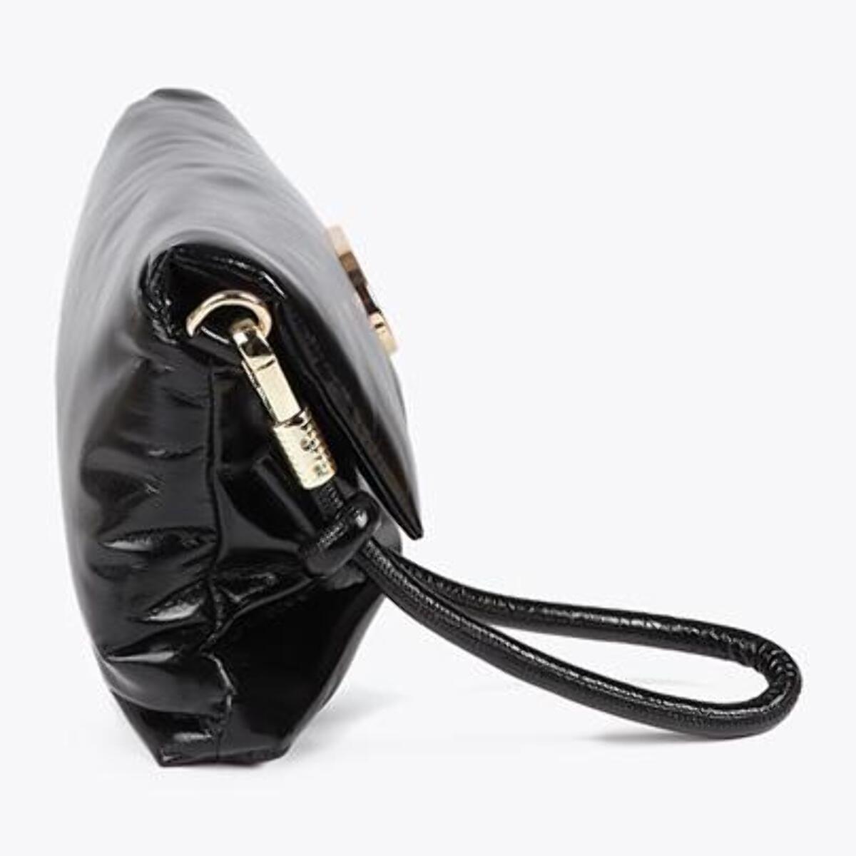 Pochette trapuntata effetto metallico con logo LC ovale