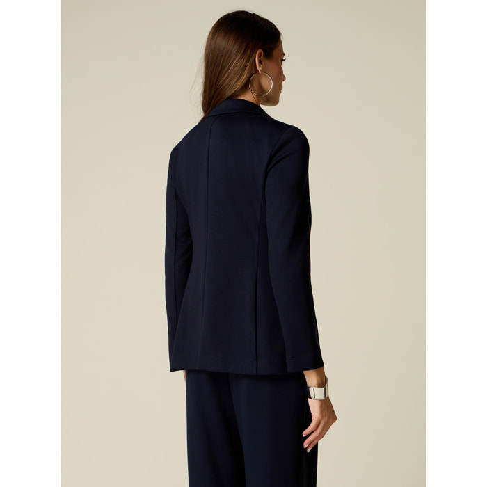 Oltre - Blazer in jersey scuba - Blu