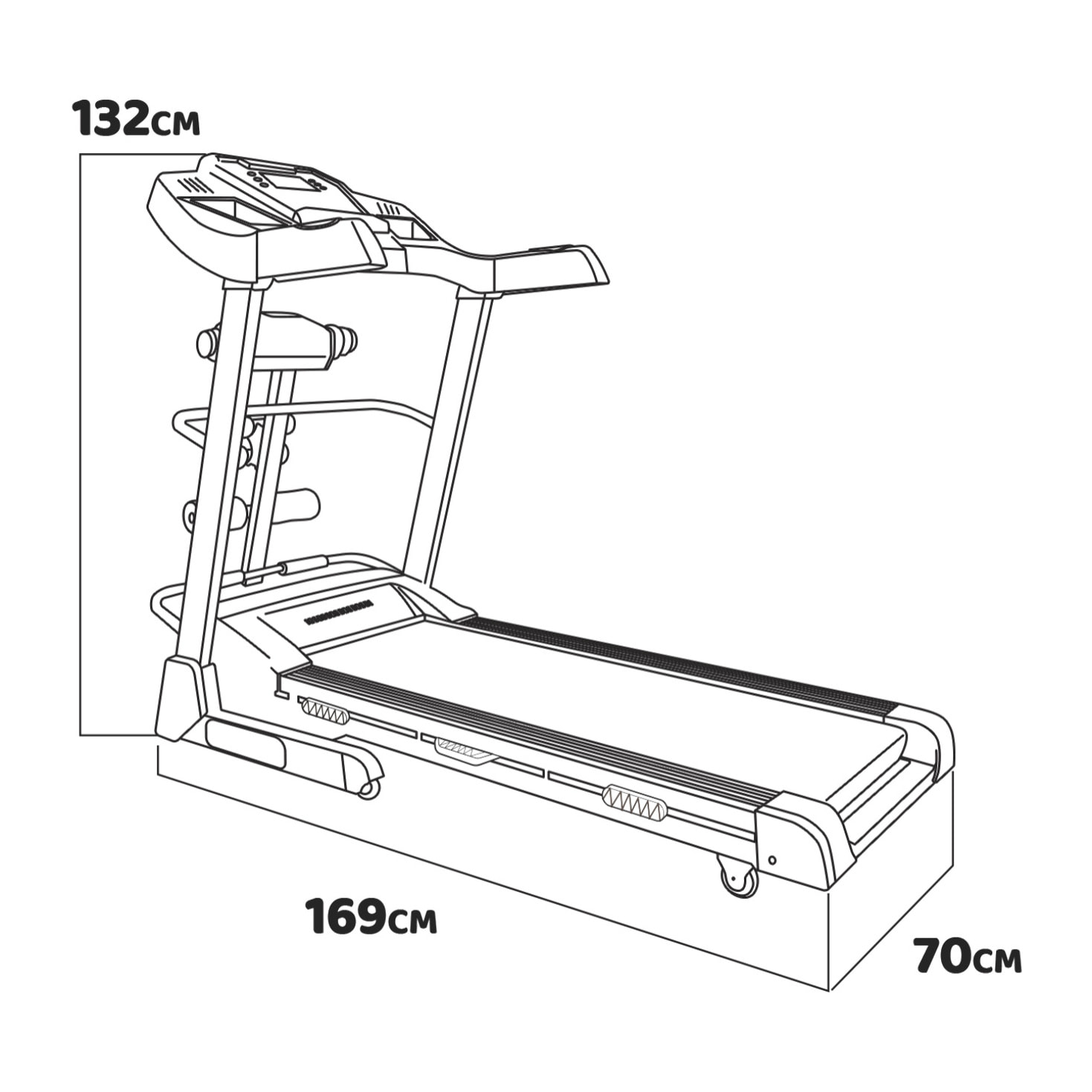 DYNAMIC - Tapis Roulant Elettrico Pieghevole 2200W inclinazione automatica, sospensioni ammortizzate autolubrificazione app system