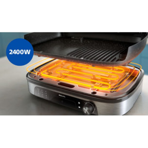 Plancha électrique PHILIPS Avec couvercle verre HD9261/90