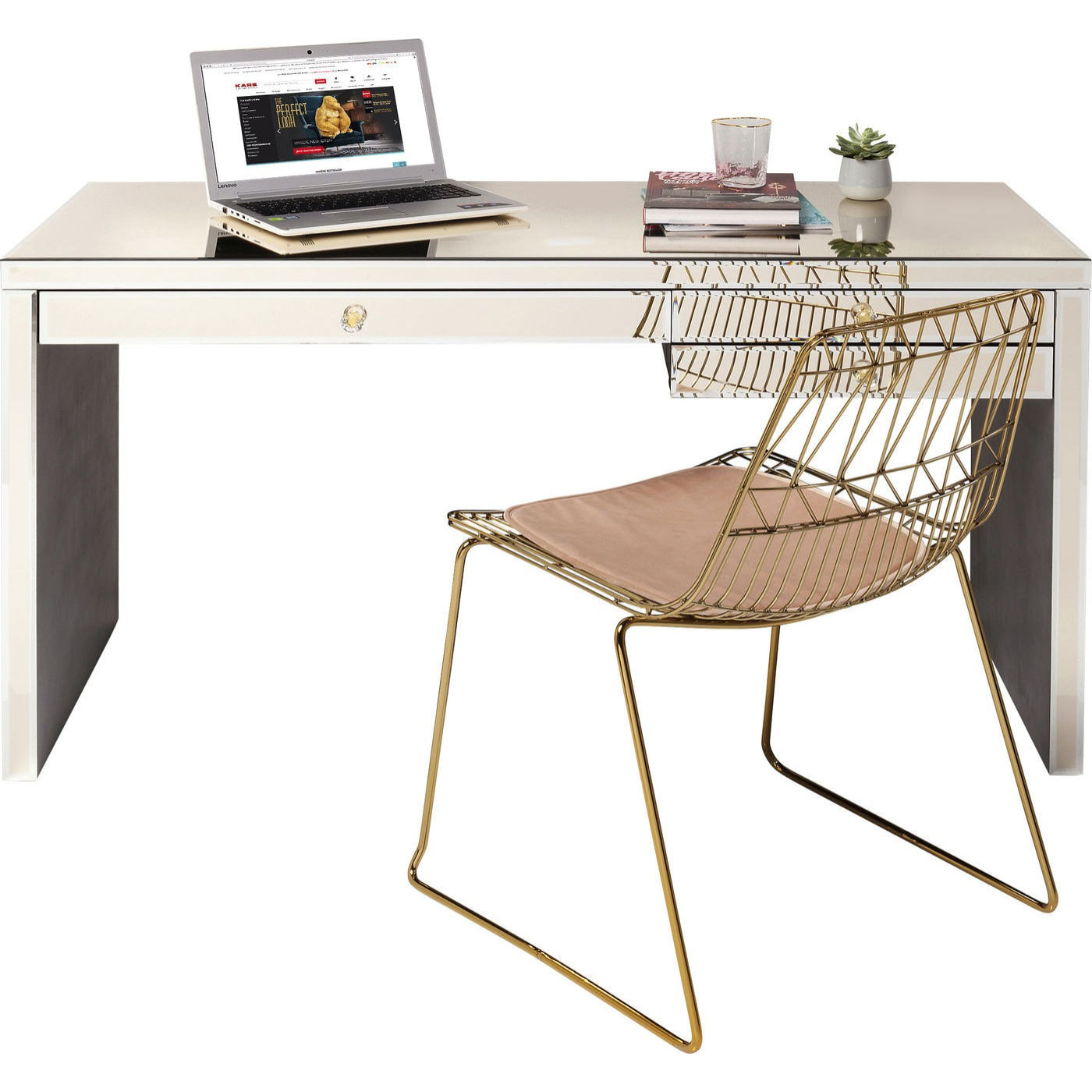 Bureau Luxury champagne 140x60cm Kare Design