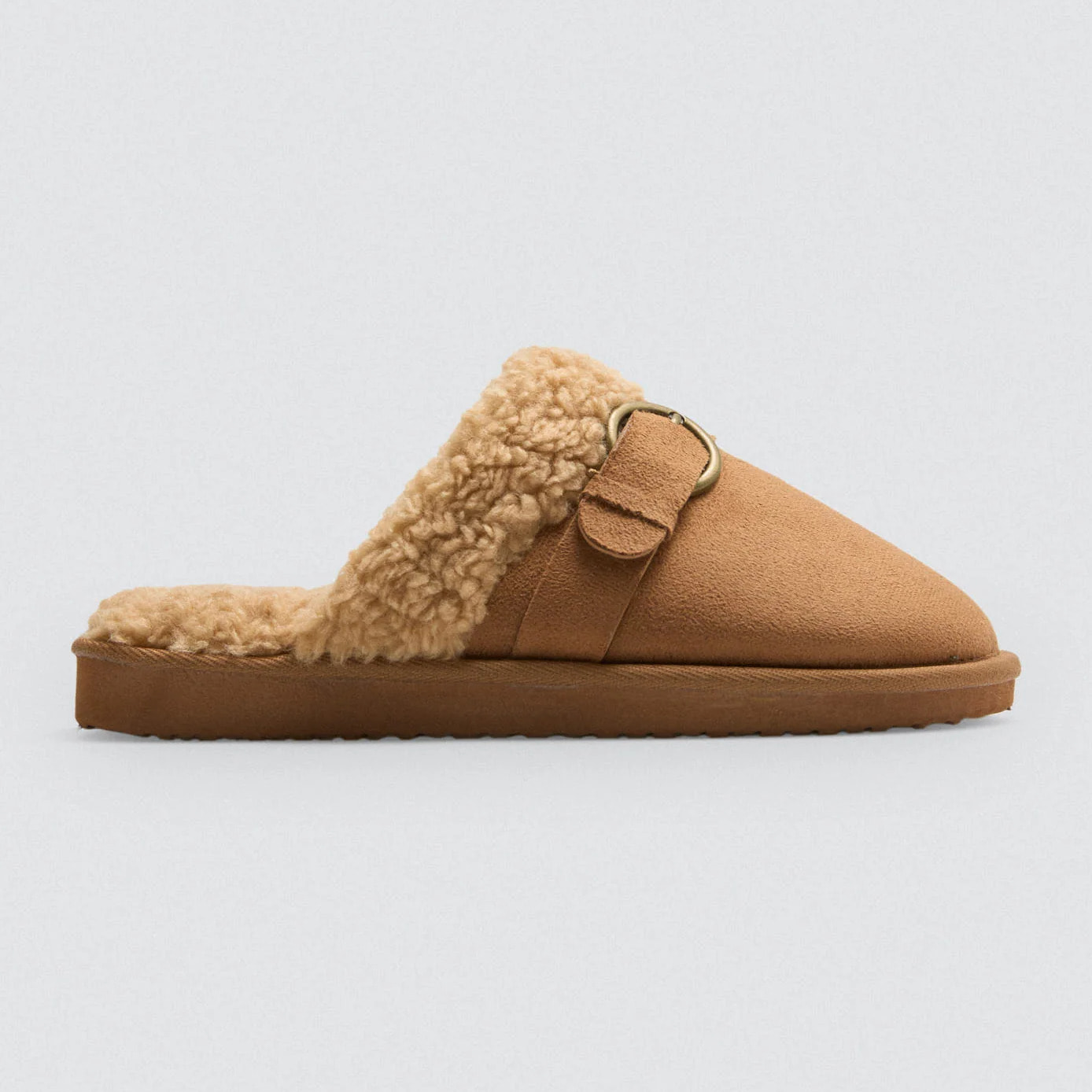 Pantofole da casa con fibbia e pelle di pecora
