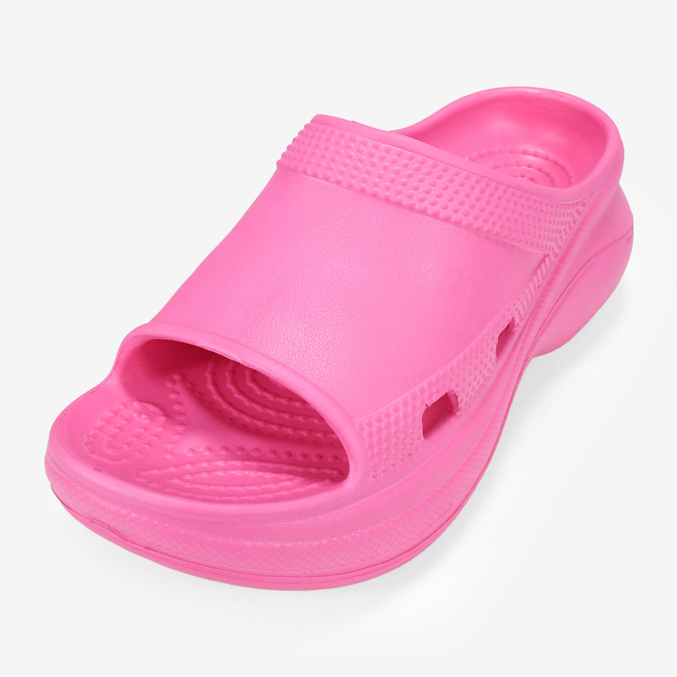 Sandalias de goma con plataforma rosas