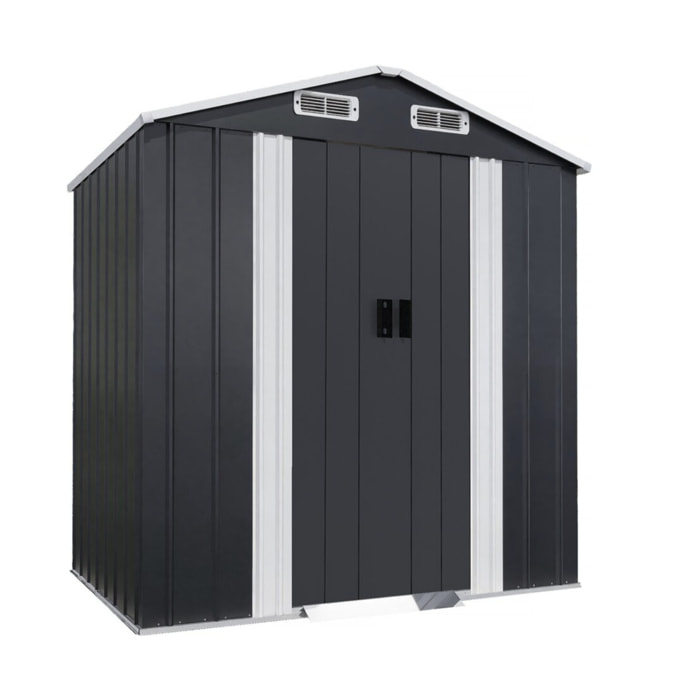 Abri de jardin en métal avec porte coulissante "Boston" - 2,17 m² - Gris