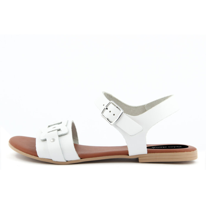 Sandalo Donna in pelle colore Bianco