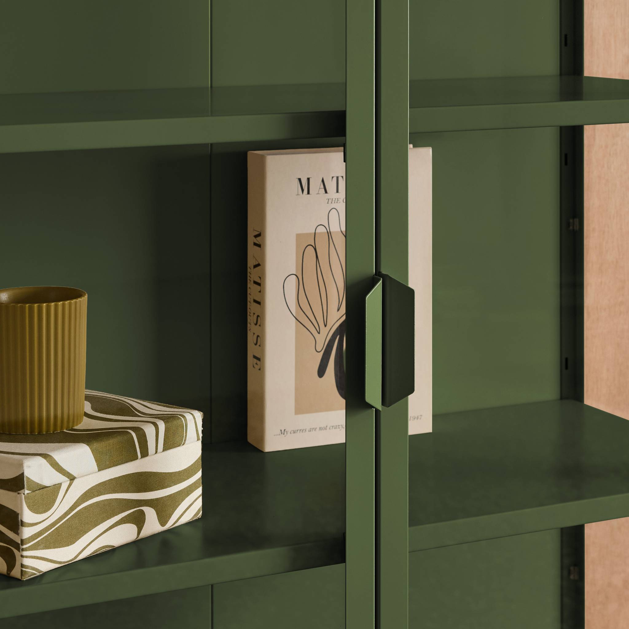 Buffet, vaisselier acier et verre trempé 2 portes 180cm ARKANSAS