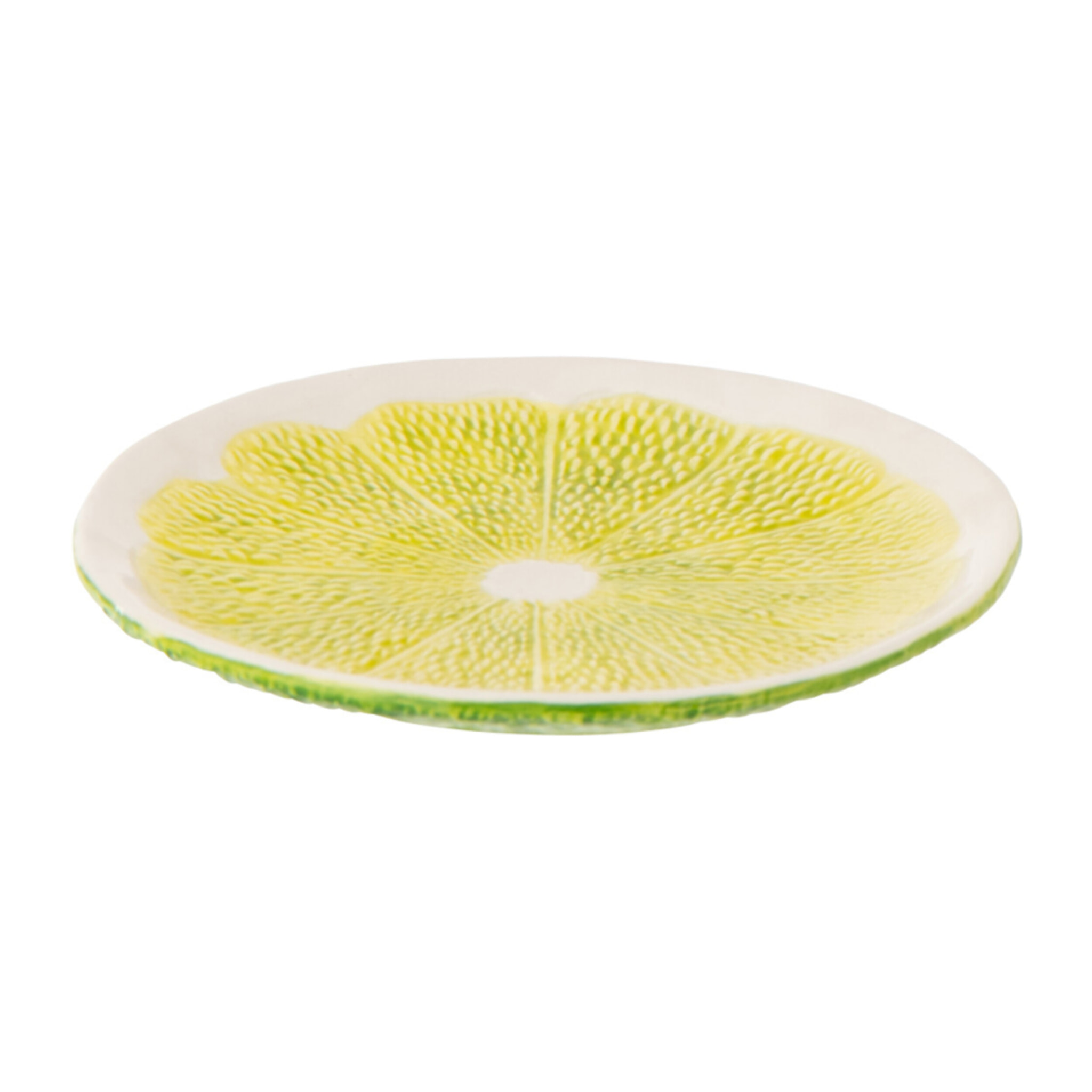 J-Line Assiette Citron Vert Dolomite - céramique - vert/blanc - 2 pièces