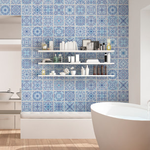 Stickers muraux - Sticker Mural Carrelage adhésif Cuisine Salle de Bain - 60 STICKERS CARREAUX DE CIMENT AZULEJOS MAGDALENA