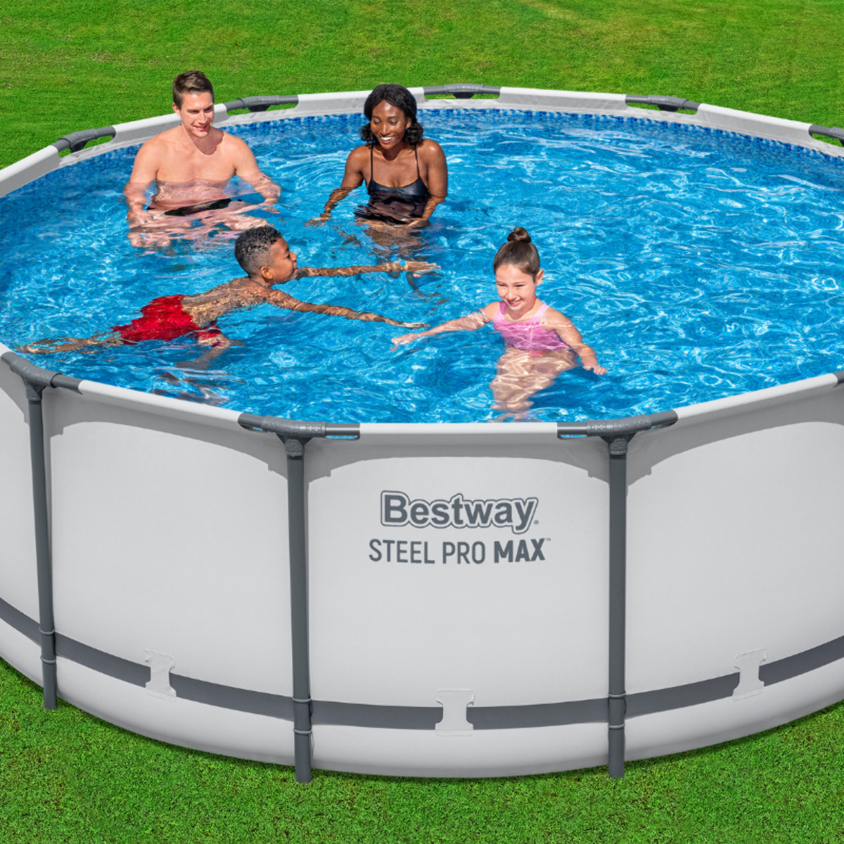 Bestway Piscine hors sol tubulaire ronde Bestway Steel Pro Max 396 x 122 cm gris clair