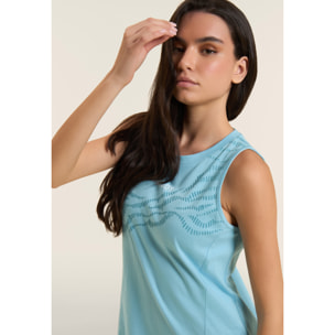 Abito con Motivo Grafico e Dettaglio Cut-Out