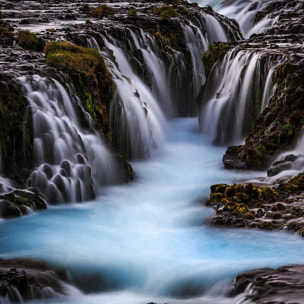 Affiche Islande Beaute bleue Affiche sous cadre bois