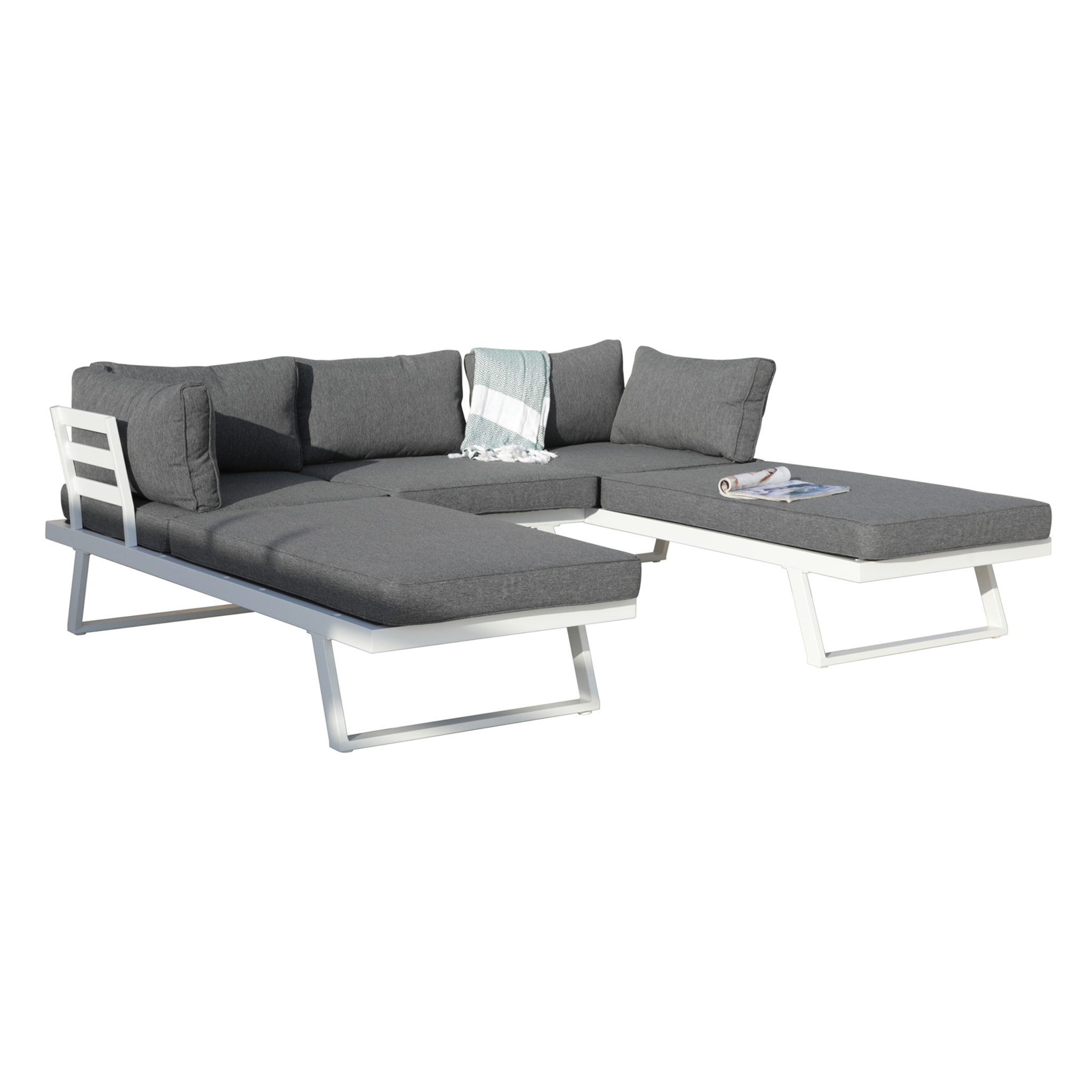 Rinconera de exterior – Blanco y gris