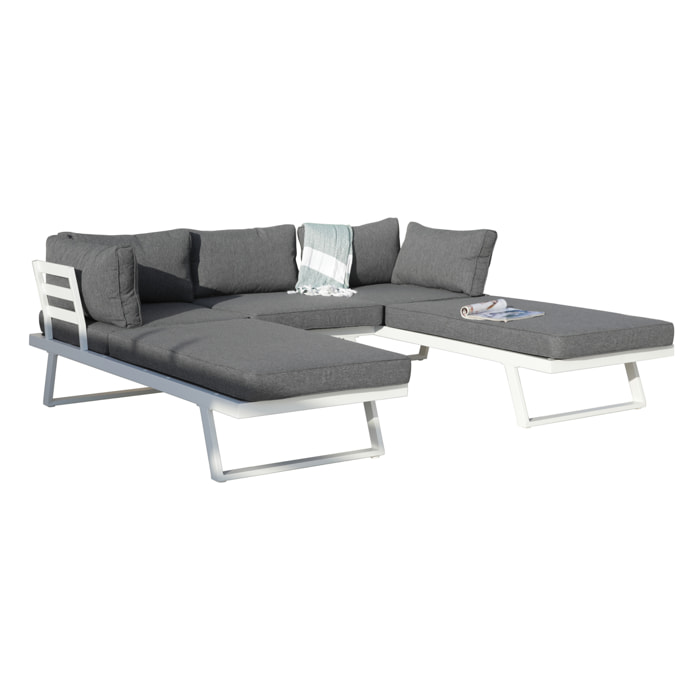 Rinconera de exterior – Blanco y gris