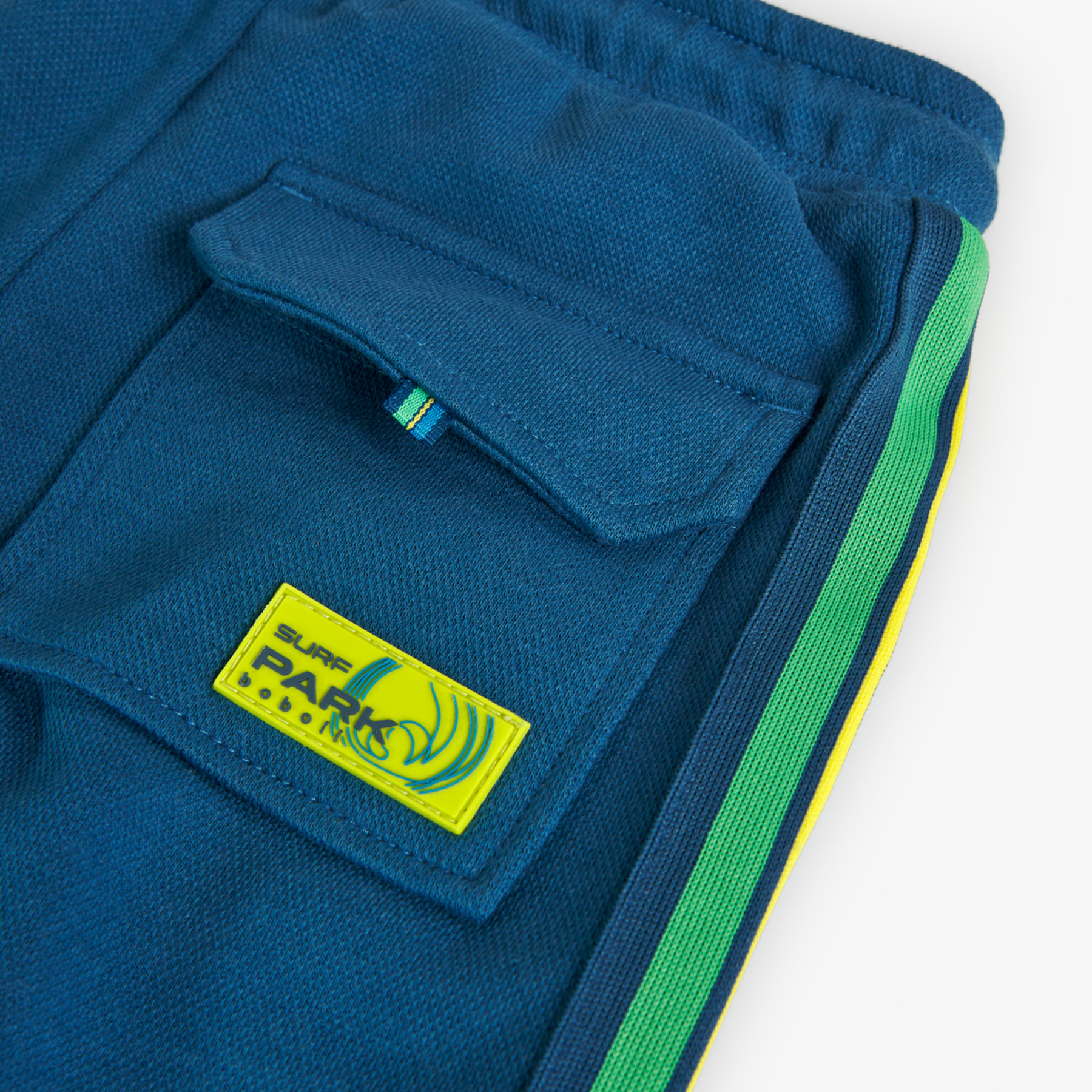 PantalÃ³n de piquÃ© para niÃ±o liso de color azul Ã­ndigo