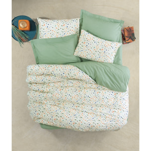 Parure housse de couette et taie(s) d'oreiller coton imprimé