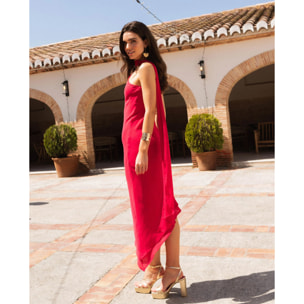 Vestido asimétrico con fular